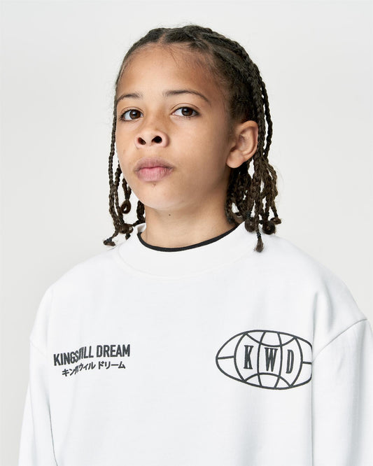 Kids Studio Duo Line Crew Sweat Optic White