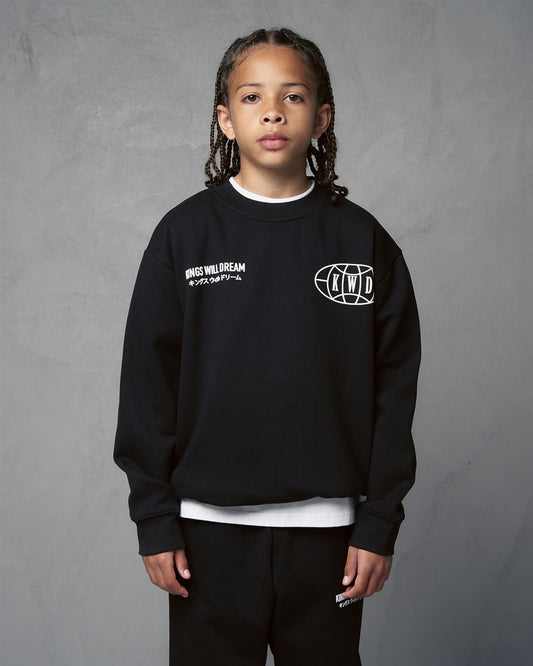 Kids Studio Duo Line Crew Sweat Black