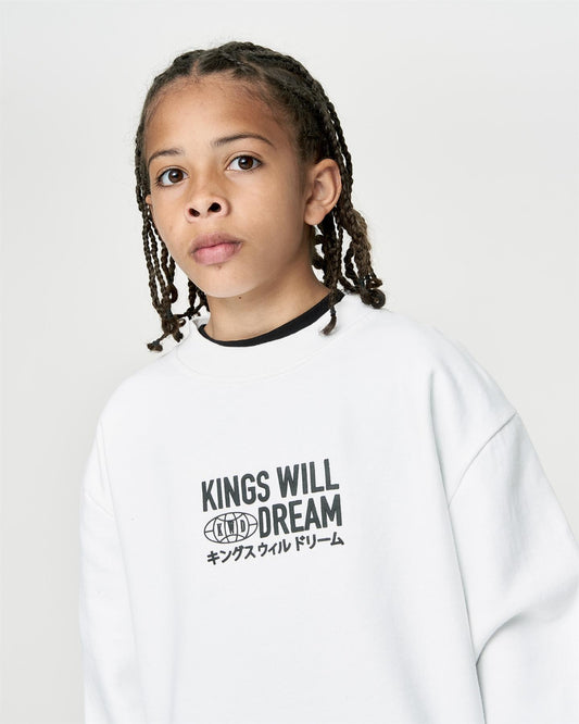 Kids Studio Title Crew Sweat Optic White