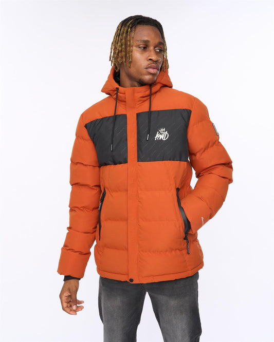 Fractioned Puffer Jacket Burnt Orange