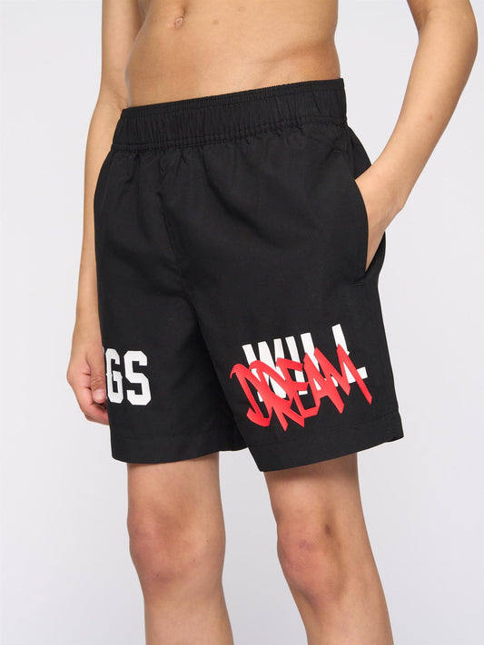 Kids Tagged Swim Shorts Black