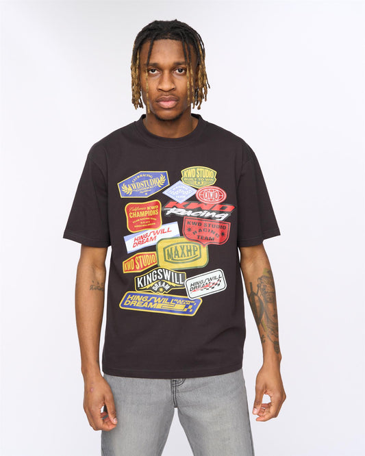 Race Badges Oversized T-Shirt Black