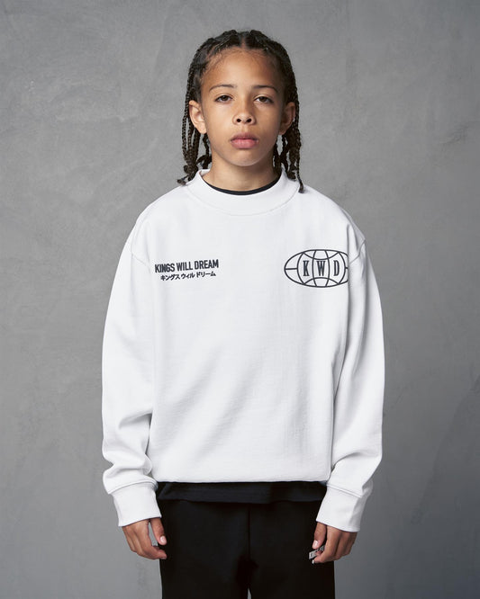 Kids Studio Duo Line Crew Sweat Optic White