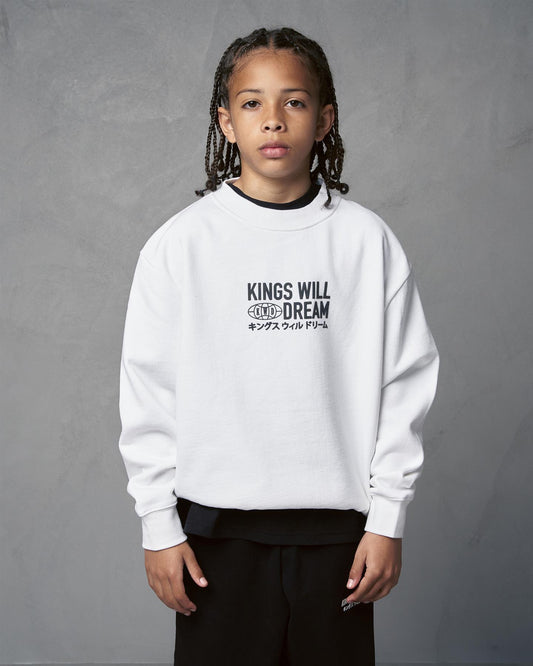 Kids Studio Title Crew Sweat Optic White