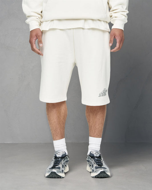 Studio Scripted Jog Shorts Off White