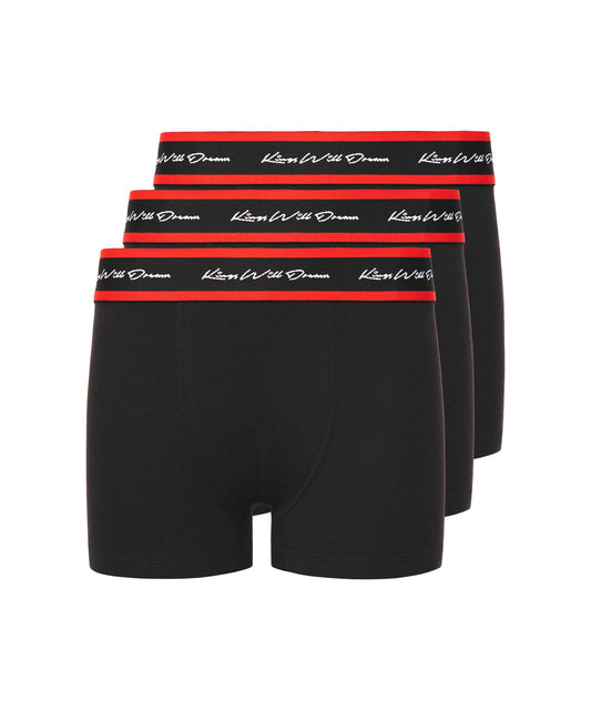 Kids Scriptband Boxers 3pk Black