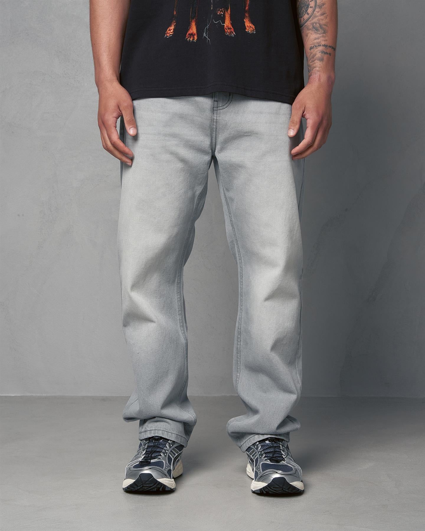 Studio Dee Baggy Jeans Light Grey Wash