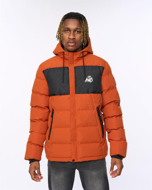 Fractioned Puffer Jacket Burnt Orange