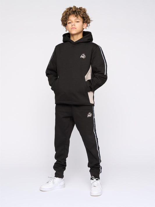 Kids Techy Taped Tracksuit Black