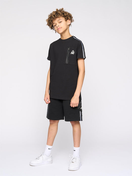 Kids Techy Taped Cargo T-Shirt Black