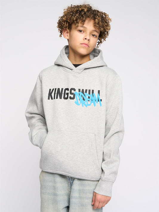 Kids Tagged Hoodie Grey Marl