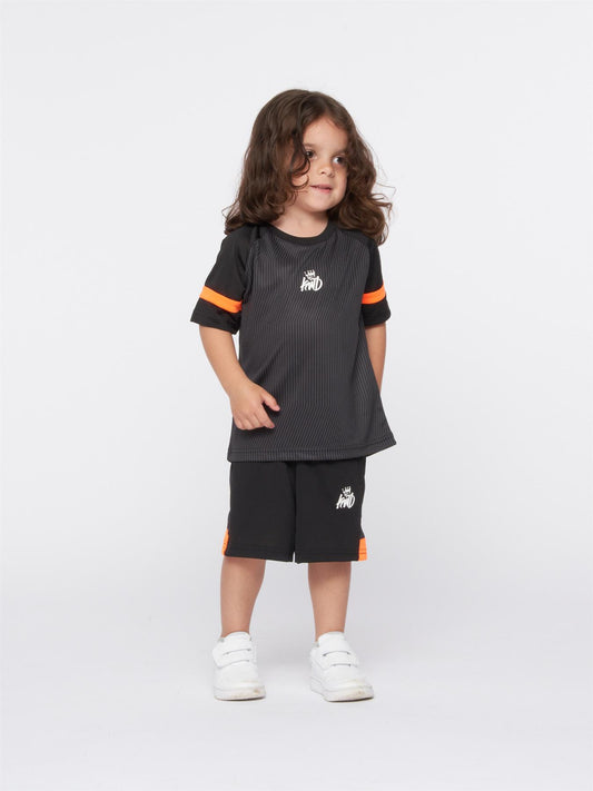 Zadar T-Shirt & Short Jet Black / Shocking Orange